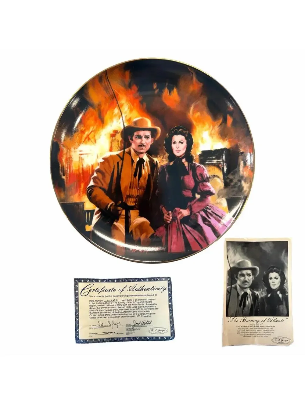 W.S. George Gone with the Wind “Burning of Atlanta” 8.5” Collector’s Plate